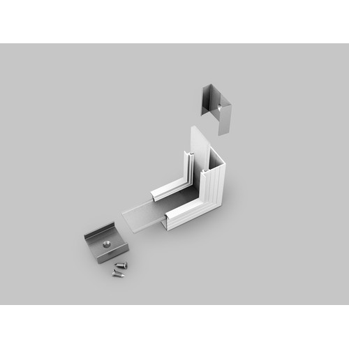 Profielsamenvloeger LINEA-IN20 90GR - op / neer, wit gelakt