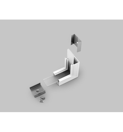 Profilsamler LINEA-IN20 90DEG - opp / ned, hvitlakkert