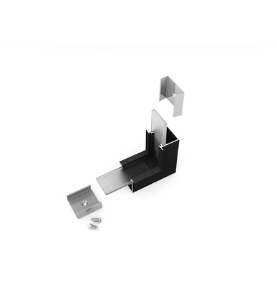 Profilsamler LINEA-IN20 90DEG -  op / ned, sort anodiseret