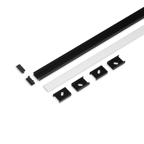 2m sett BEGTON12 + J SLIDE - Sort anodisert