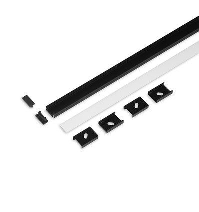 2m set BEGTON12 + J SLIDE - Svart anodiserad