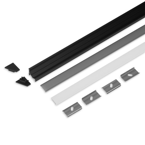 2m set CORNER10.V2 + C CLICK - Zwart geanodiseerd