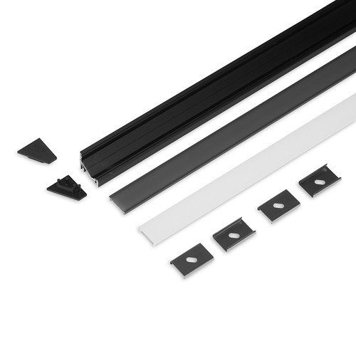 2m sett CORNER12.V2 + F CLICK - Sort anodisert