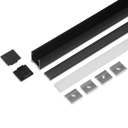 2m sett LINEA20 + F CLICK - Sort anodisert