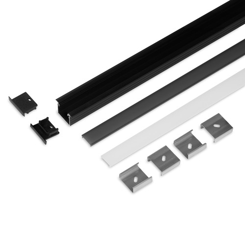 2m set LINEA-IN20 + F CLICK - Zwart geanodiseerd