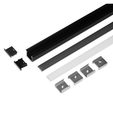 2m set LINEA-IN20 + F CLICK - Svart anodiserad