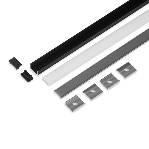 2m set UNI14 + C3 CLICK - Zwart geanodiseerd