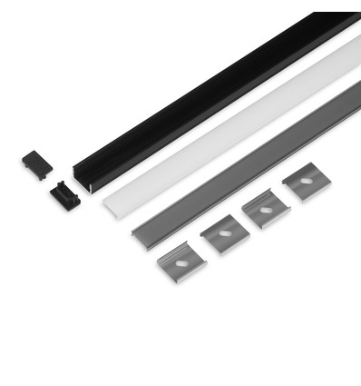 2m set UNI14 + C3 CLICK - Svart anodiserad