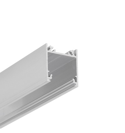 2m aluprofil LINEA20 EE7F/TY - Ubehandlet aluminium, påbygning, LED skinne