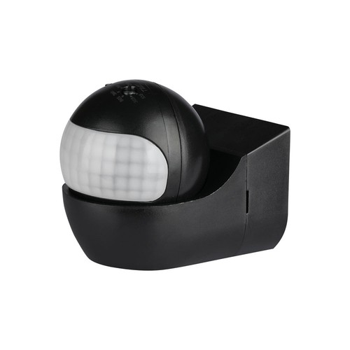 Capteur de mouvement V-Tac avec tête mobile - LED compatible, noir, infrarouge PIR, IP44 extérieur