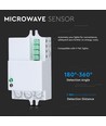 Mikrobølge bevægelsessensor til LED - Max 300W, 180°/360°, IP20 indendørs