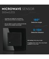 Capteur micro-ondes mural - Noir, encastrable, Max 300W