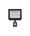 30W lyskaster med sensor - IP44, sort, arbeidslampe, PIR-sensor