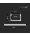 2m aluprofilset - LED-Strip profil, ytmontering, 200x3x2cm