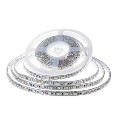 10m 8W/m stänksäker LED strip - 24V, IP65, 120 LED per meter, 6500K
