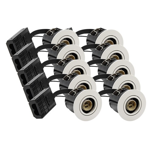 10 stuks GU10 inbouwspot Inno88 - Mat wit, IP44, geschikt voor installatie in isolatie