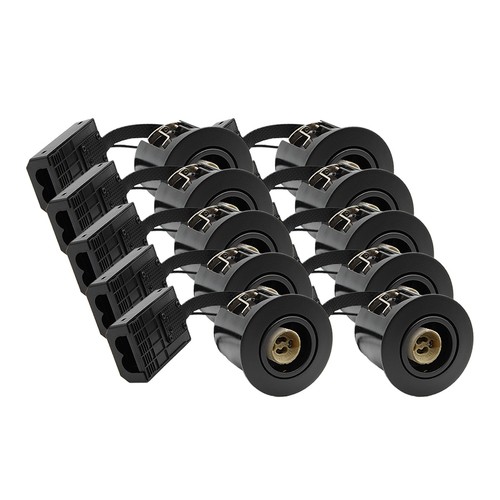 10 pcs spot encastrable Inno88 - GU10, noir, IP44, approuvé pour isolation