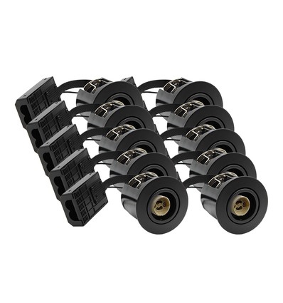 10 pcs spot encastrable Inno88 - GU10, noir, IP44, approuvé pour isolation