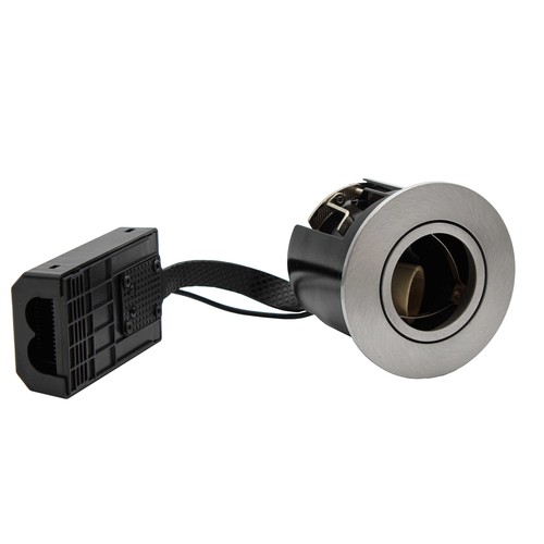 Spot encastrable GU10 Inno88 - Alu brossé, IP44, certifié pour installation en isolation