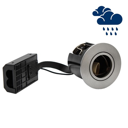 Spot encastrable GU10 Inno88 Extérieur - Acier brossé inoxydable, IP44, certifié pour installation dans l'isolation
