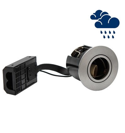 Spot encastrable GU10 Inno88 Extérieur - Acier brossé inoxydable, IP44, certifié pour installation dans l'isolation