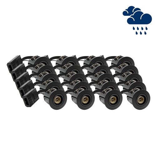 Lot de 20 spots encastrables GU10 Inno88 Extérieur - Noir, IP44, certifié pour contact avec isolant