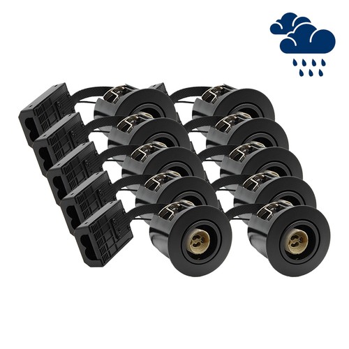 10 stuks GU10 inbouwspot Inno88 Buiten - Zwart, IP44, goedgekeurd voor isolatie