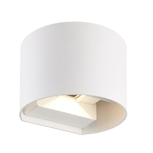 6W Opp/Ned Vegglampe oval - 3000K, Hvit, Justerbar spredning