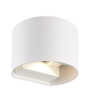 6W Up/Down Wandlamp ovaal - 3000K, Wit, Verstelbare stralingshoek