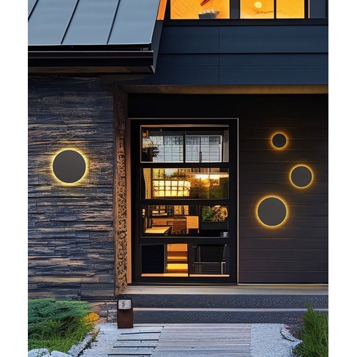 Applique murale 9W - IP44 extérieur, Ø12cm, 3 couleurs de lumière, CCT, noir