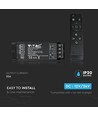 LED dimmer med RF fjernkontroll, 25A - 12V/24V, synkroniserbar, minnefunksjon, IP20