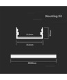 2m hvit aluprofil sett - LED-strip profil, overflatemontering, 200x2,35x1,04cm