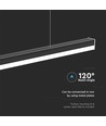 Réglette LED 120cm 40W - 107lm/W, Noir, IP20, IK08, câblage traversant, 4000K