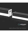 120cm 40W LED lysskinne - 107lm/W, Sort, IP20, IK08, gennemfortrådet, 4000K
