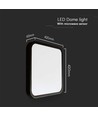 30W LED sensorlamp - IP44, 42x42cm, zwarte rand, ingebouwde microwave sensor, 4000K