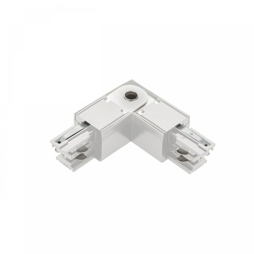 Connecteur d'angle réglable triphasé pour rail - Blanc, IP20, aluminium