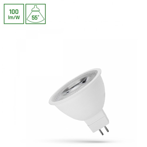 LED MR16 4W - 12V, 55 degrés, blanc froid, avec lentille, Spectrum