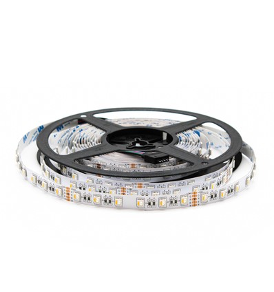 5 meter 12W/m RGB+WW LED-strip - 24V DC, IP20, 60 LED's per meter