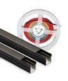 240cm Lys til akustikpanel sort - Komplet sæt med aluprofil og COB LED strip