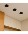18W Ø10,6cm Blændfri CCT Downlight RA90 - Hul: Ø95mm, Ydre mål: Ø10,6 cm, 3 lyskulører, sort front, Honeycomb