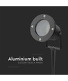 GU10 trädgårdslampa med spjut - aluminiumhus, svart, IP65