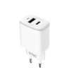 20W Travel Adapter med PD og QC - Hvit, 1x PD port, 1x QC port