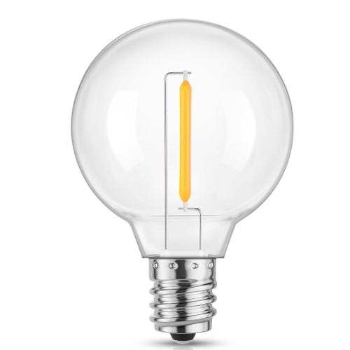 E14 1W LED kogellamp - G40, filament, helder glas