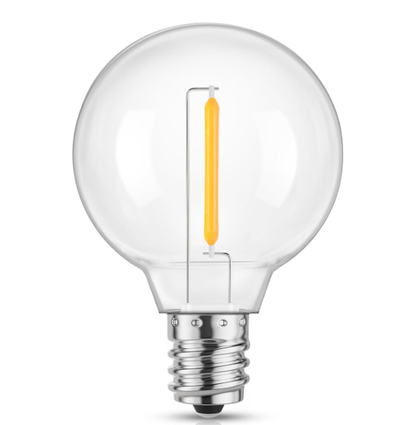 E14 1W LED kogellamp - G40, filament, helder glas