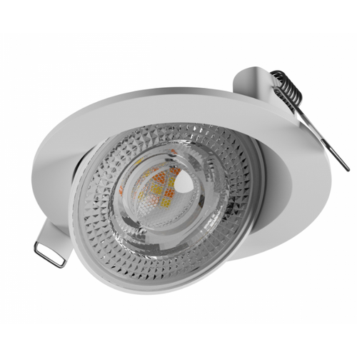 Spot LED encastrable MOBILO 6,5W Ø8,2cm - 130lm/W, CCT, orientable 36°, bord blanc