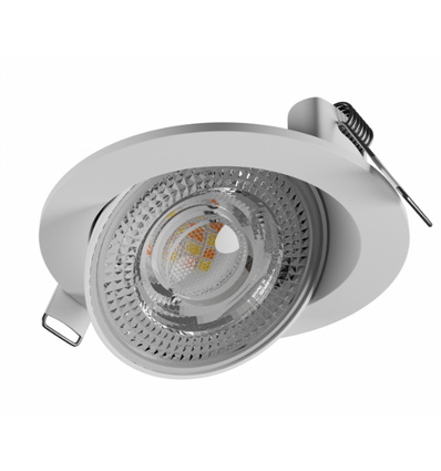 Spot LED encastrable MOBILO 6,5W Ø8,2cm - 130lm/W, CCT, orientable 36°, bord blanc
