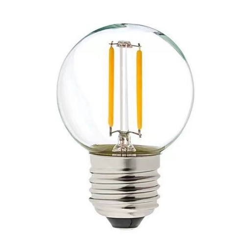 E27 2W LED kogellamp - G40, filament, helder glas