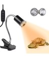 Lampe chauffante pour reptiles UVA/UVB - 50W, pince de fixation