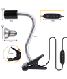 Lampe chauffante pour reptiles UVA/UVB - 50W, avec ampoule et support à pince