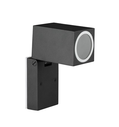 GU10 wandlamp met verstelbare kop - IP44 buiten, zwart, aluminium, zonder lichtbron